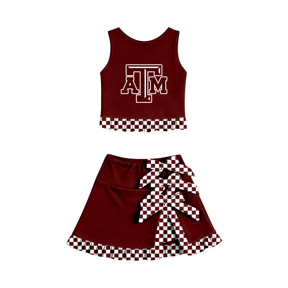 wholesale kids clothes custom team design skirt matching outfit