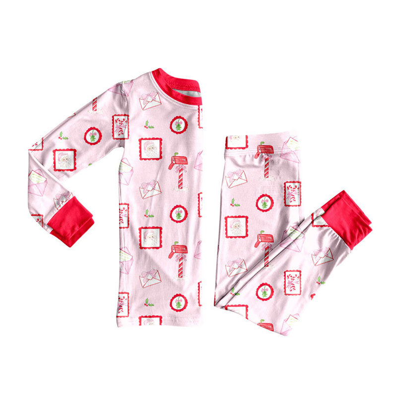 Christmas Santa kids long sleeve pajama set wholesal factory price