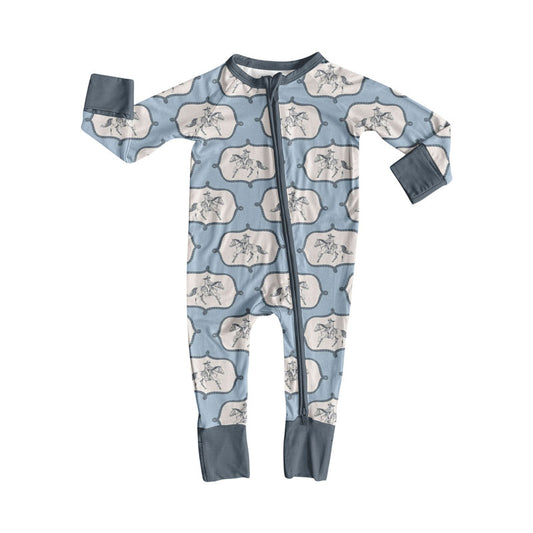 toddle baby western howdy long sleeve zip romper