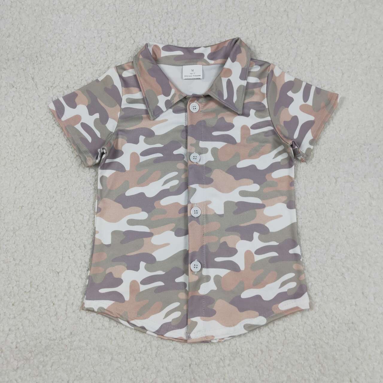 Camouflage print baby boy button shirt