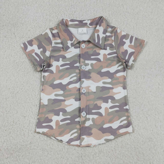 Camouflage print baby boy button shirt