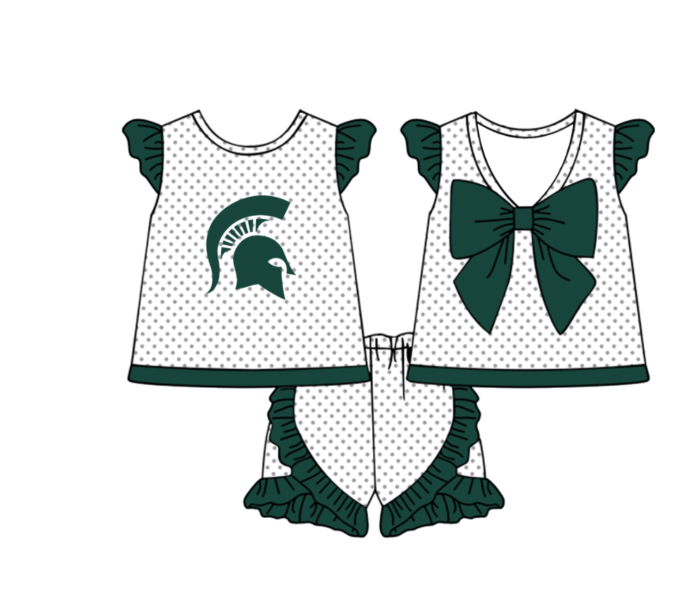 Custom team top matching shorts girl summer outfit