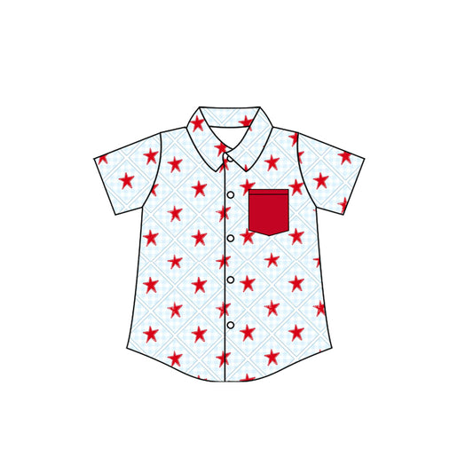 Kids baby short sleeve star button down top