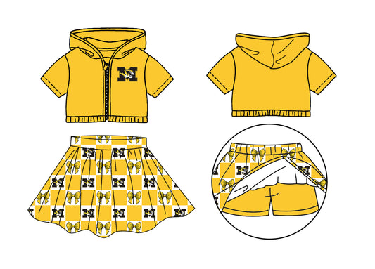 Toddle girls wholesale custom team design yoga skirt set