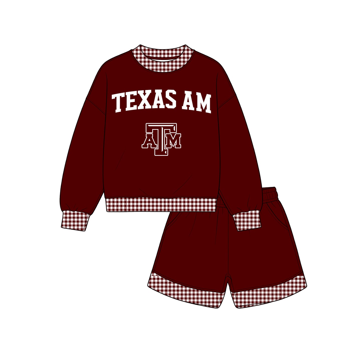 Toddle kids custom texas team design long sleeve outfit
