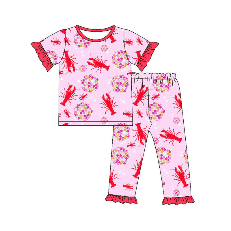 Crawfish design kids pajama set wholesal factory price