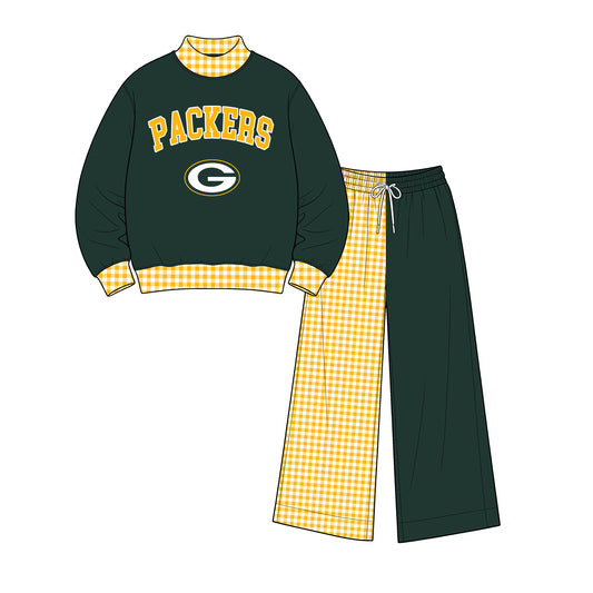 Toddle kids custom Packers team design long sleeve outfit