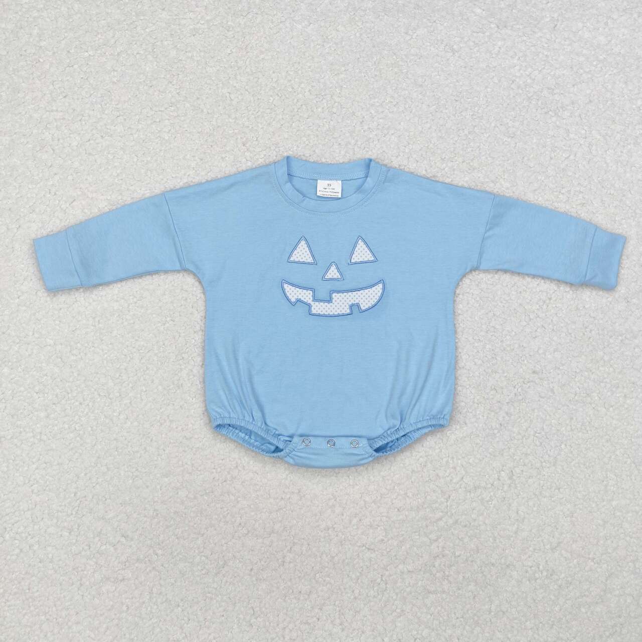 Toddle baby boy embroidery Halloween pumpkin skull romper