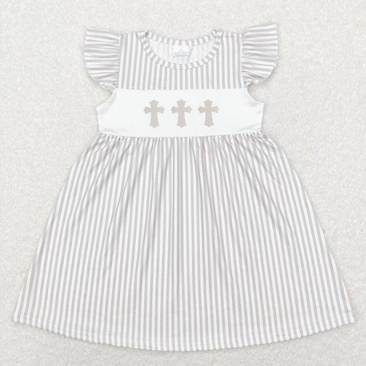 toddle girls Easter cross stripes dress