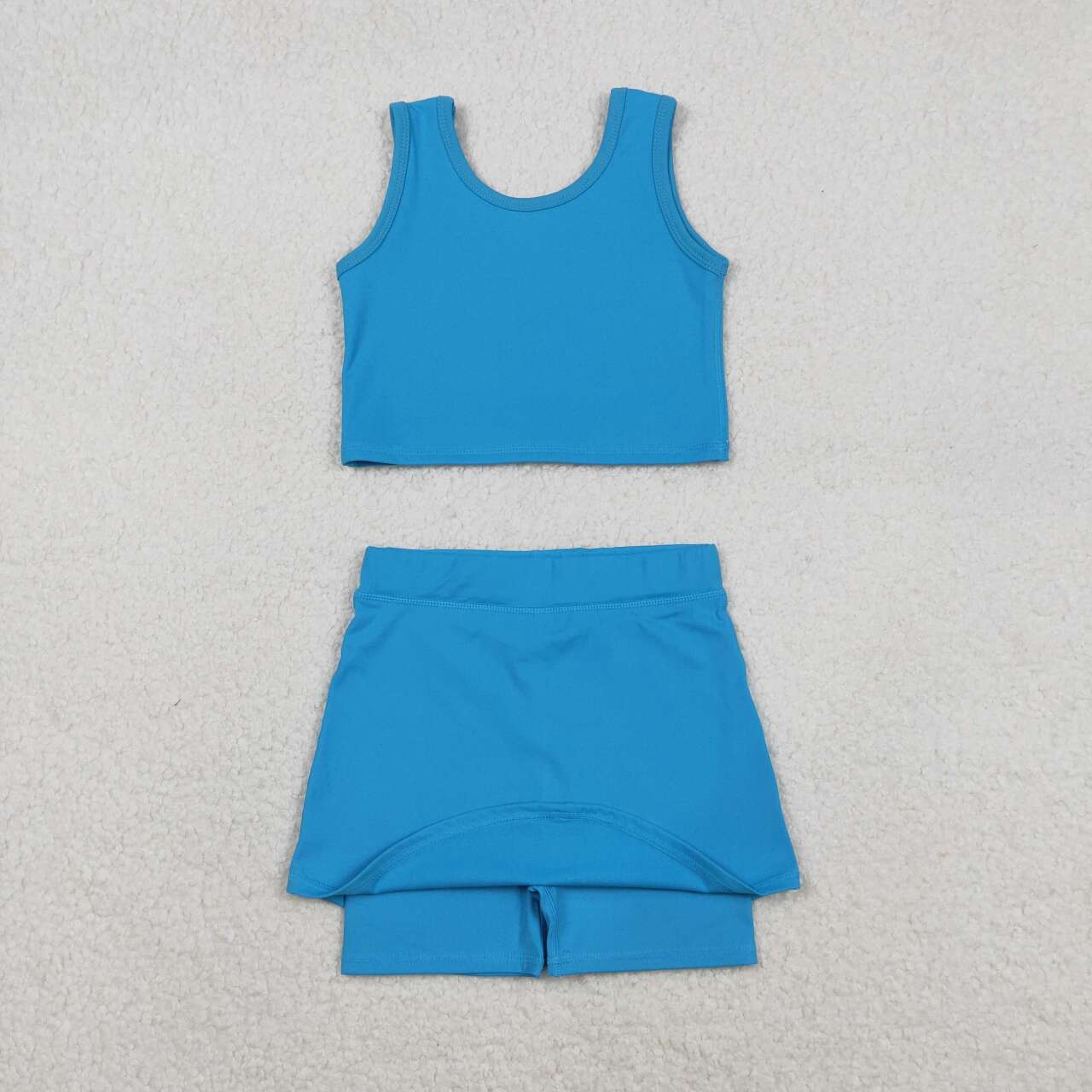 Baby girls blue active wear athletic summer yoga outfit