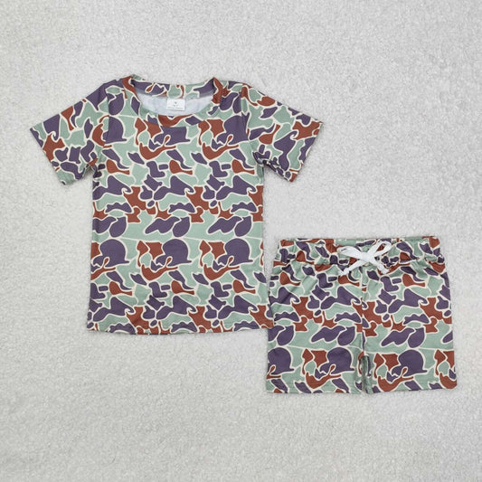 Baby girl green camouflage summer outfit