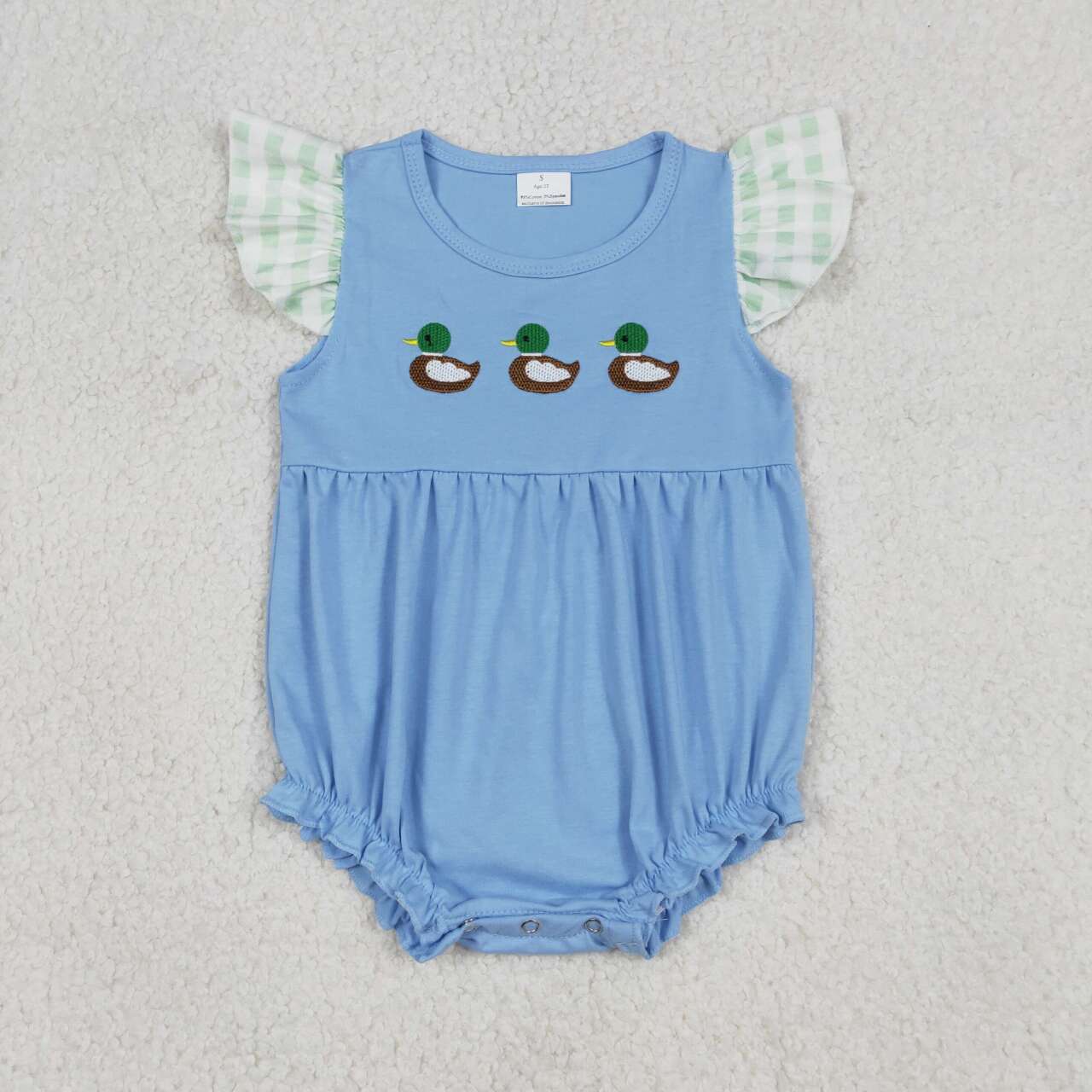 Toddle girls embroidery mallard duck romper
