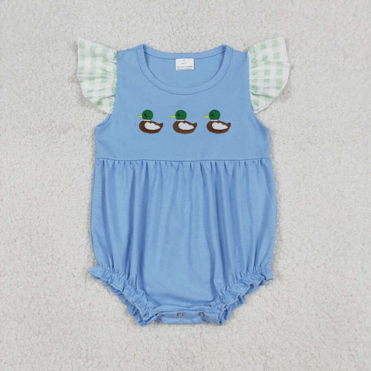 Toddle girls embroidery mallard duck romper