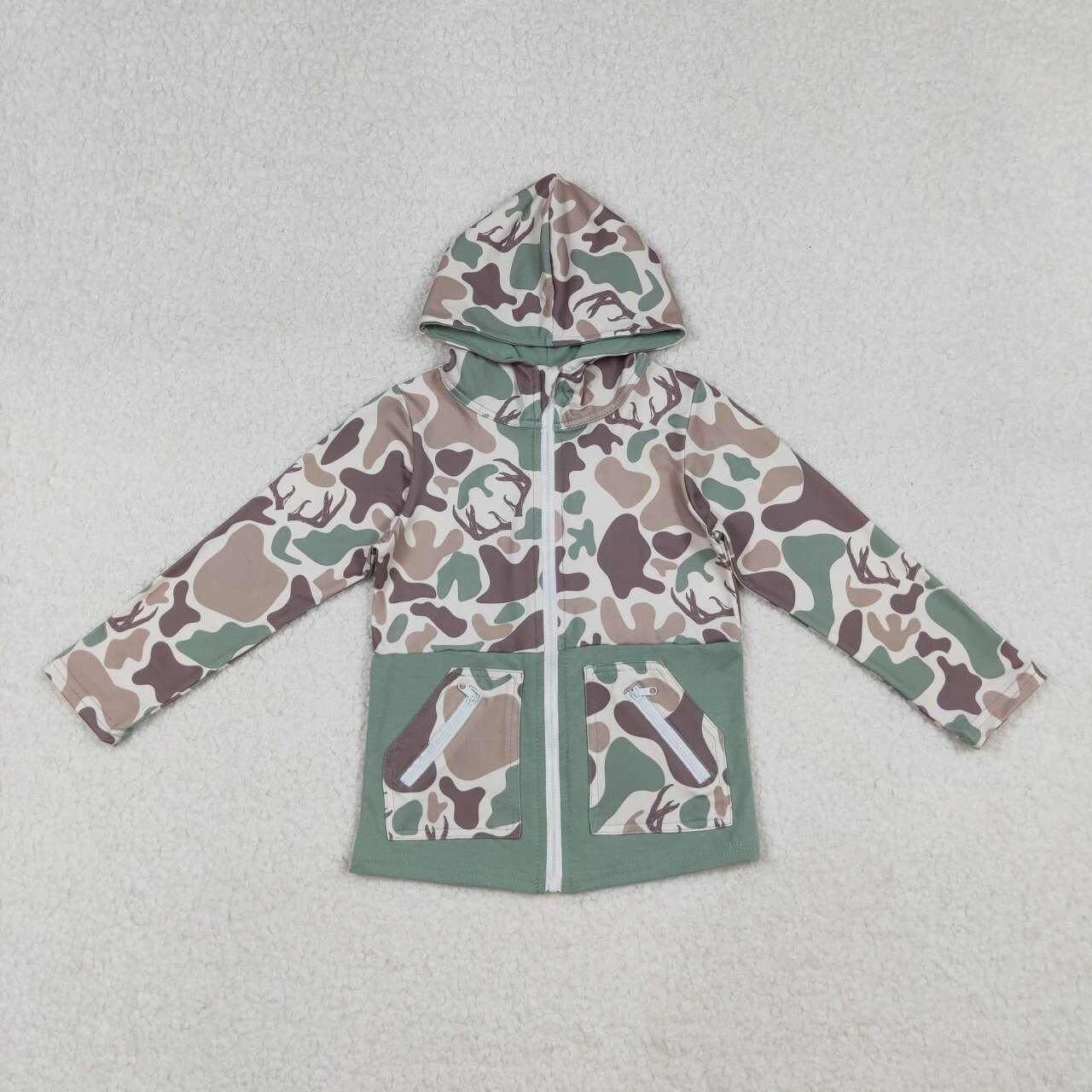 Kids long sleeve deer camo hoodie top