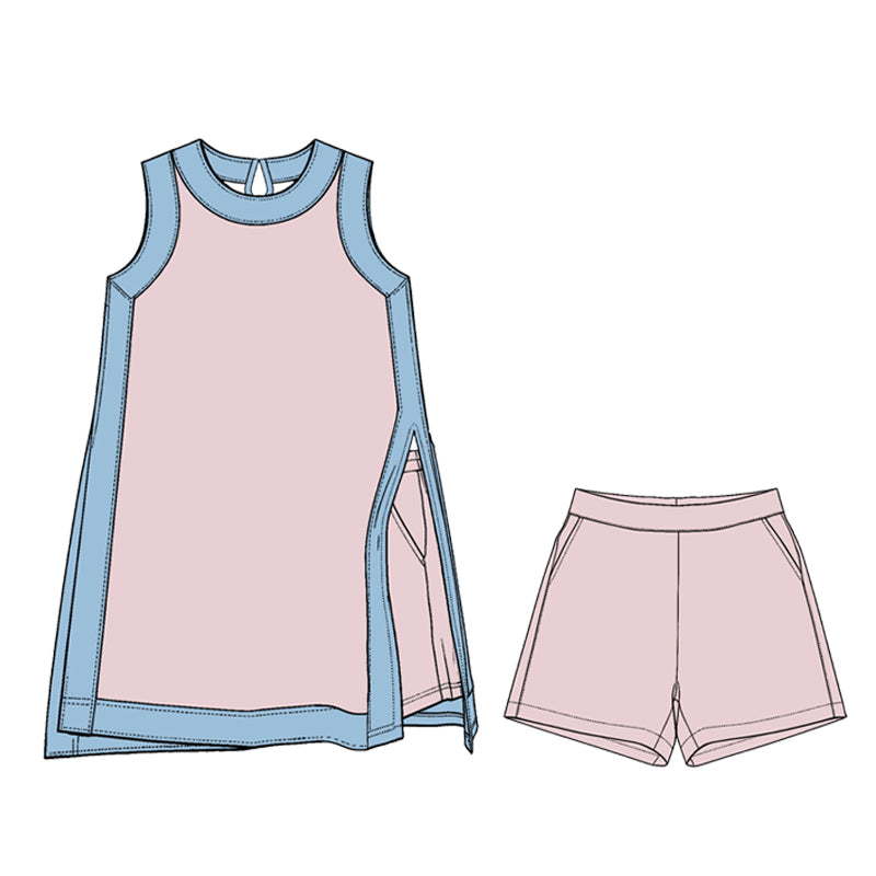 baby girls sleeveless dress matching shorts yoga clothing set