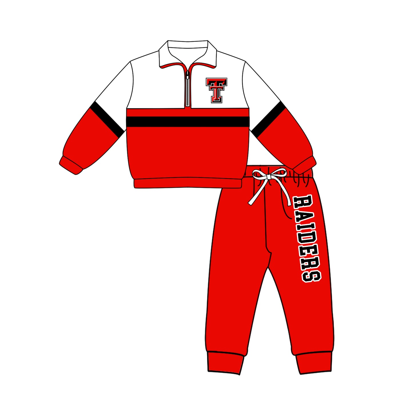 Kids long sleeve team pullover top matching pants outfit wholesal factory price