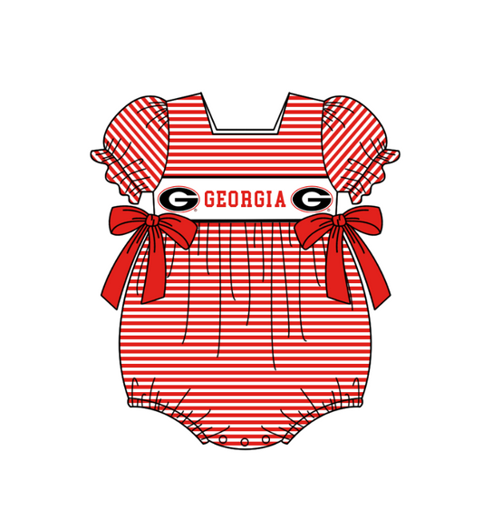 Custom collegiate team design toddle girls summer romper