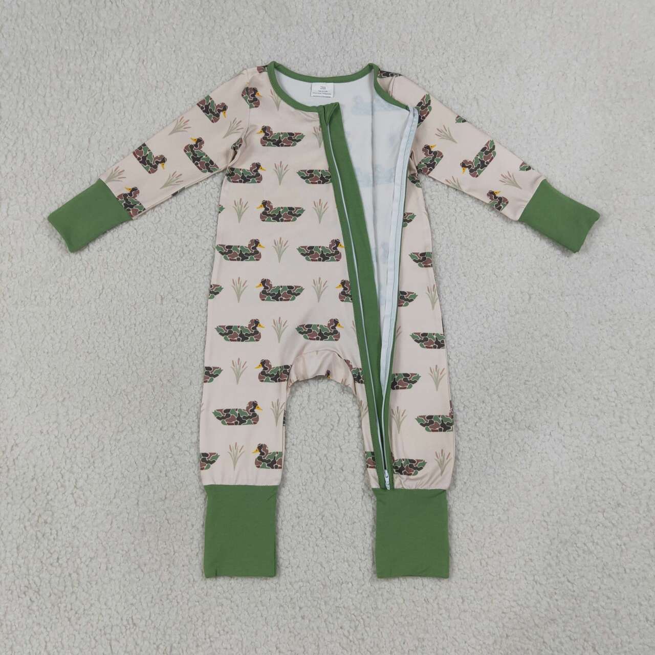 Toddle baby boy long sleeve camo duck design romper