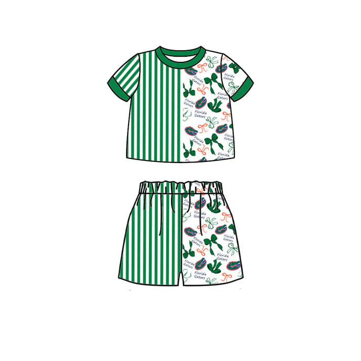Custom team top matching shorts girl summer outfit