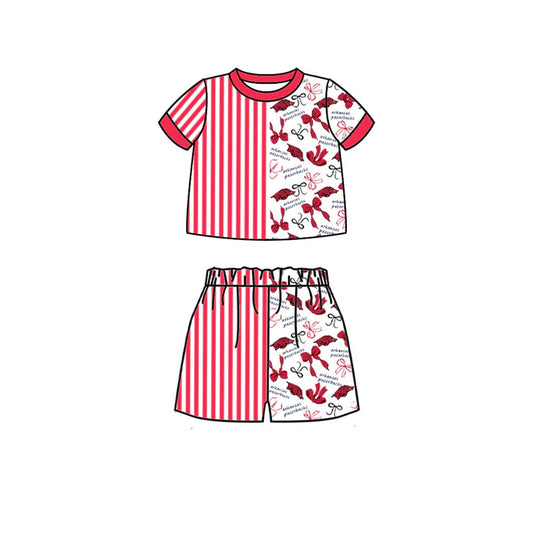 Custom team top matching shorts girl summer outfit