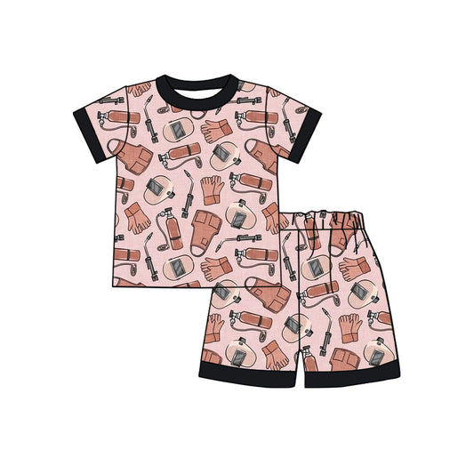baby boy short sleeve welder design outfit