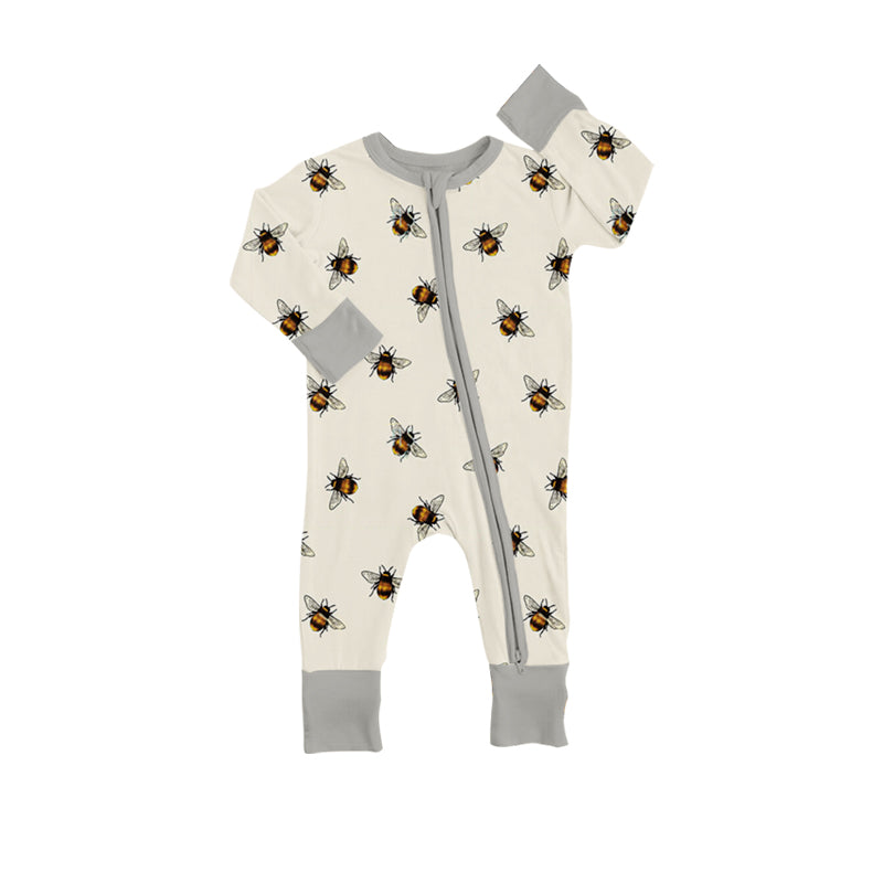 wholesale bee keeper long sleeve zip romper