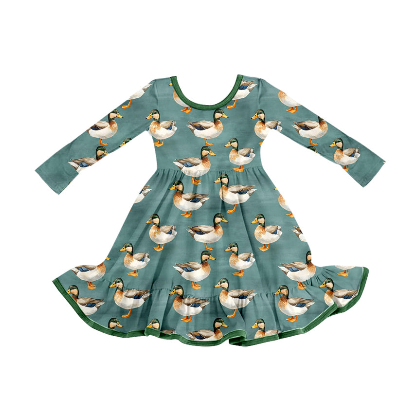 Toddle girls mallard duck design long sleeve dress