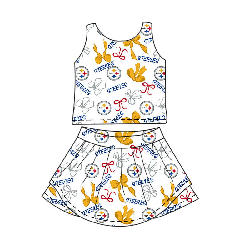 Toddle girls wholesale custom magic design skirt set
