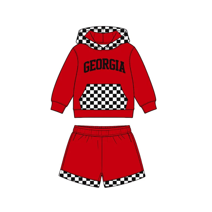 Kids long sleeve custom team hoodie set wholesal factory price