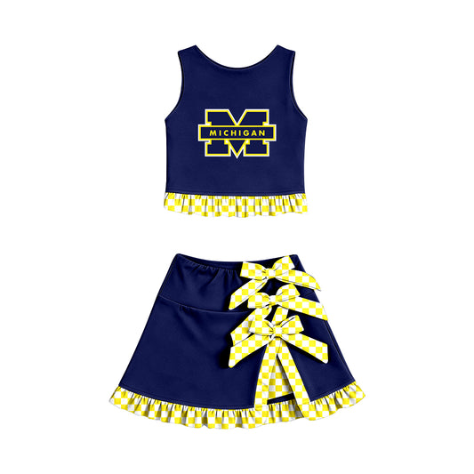 baby girls  sleeveless top matching skorts yoga clothing set