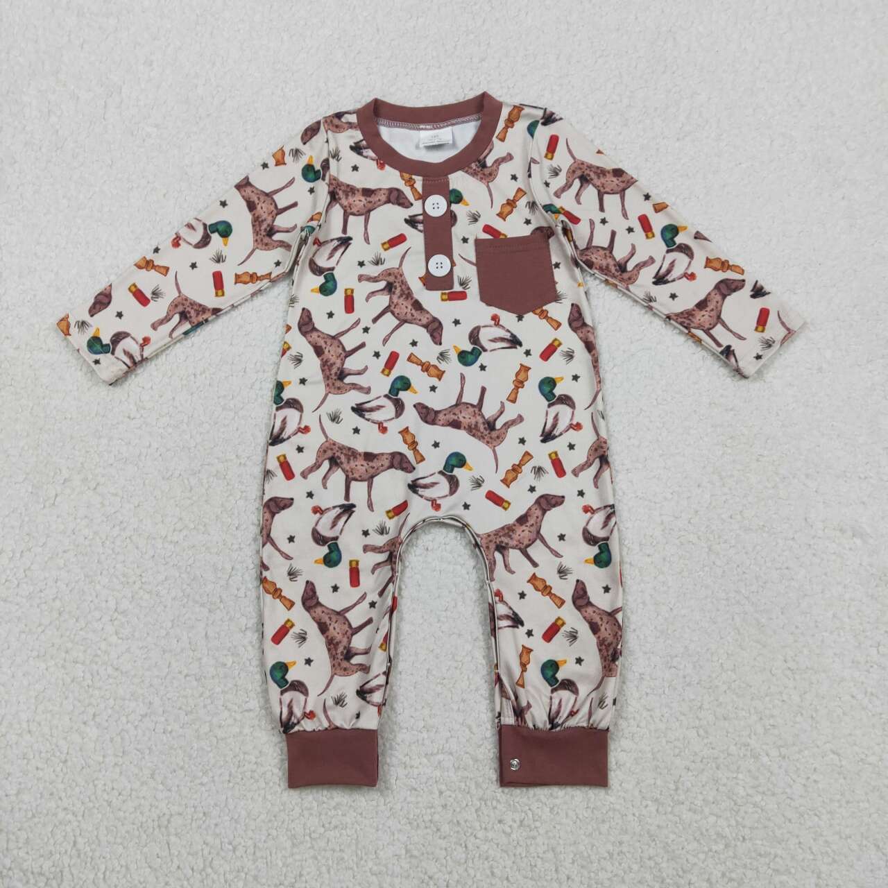 Dog duck call toddle baby long sleeve romper