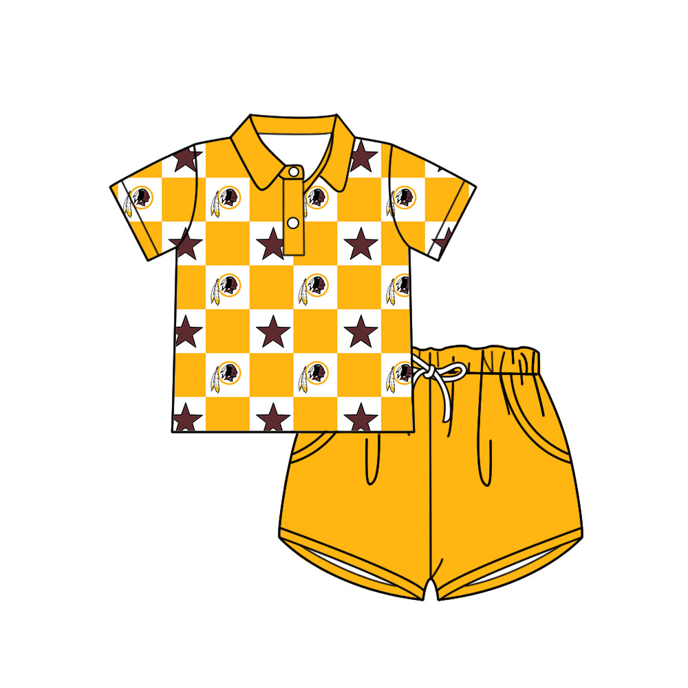 Custom team top matching shorts boy summer outfit