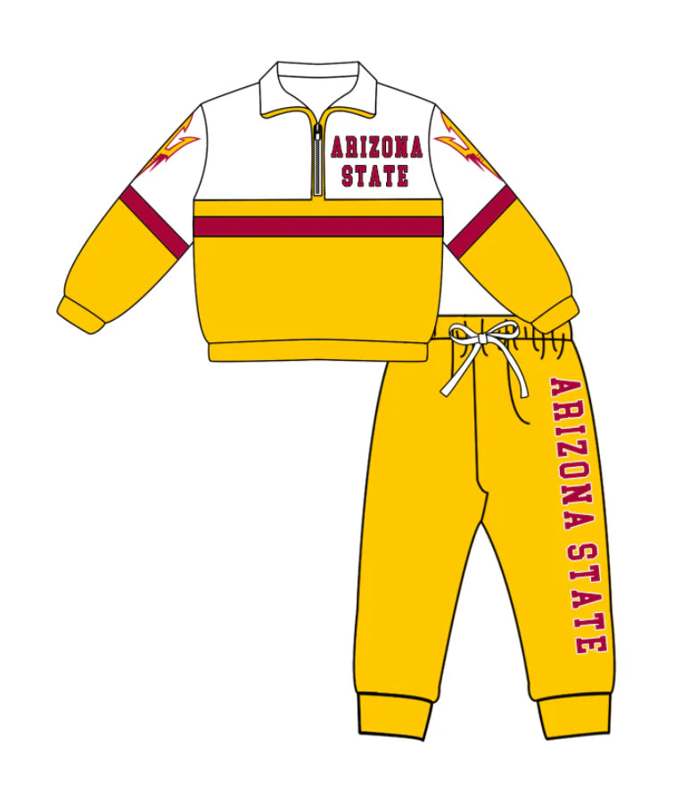 Kids long sleeve team pullover top matching pants outfit wholesal factory price