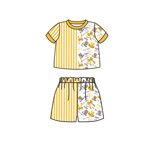 Custom team top matching shorts girl summer outfit
