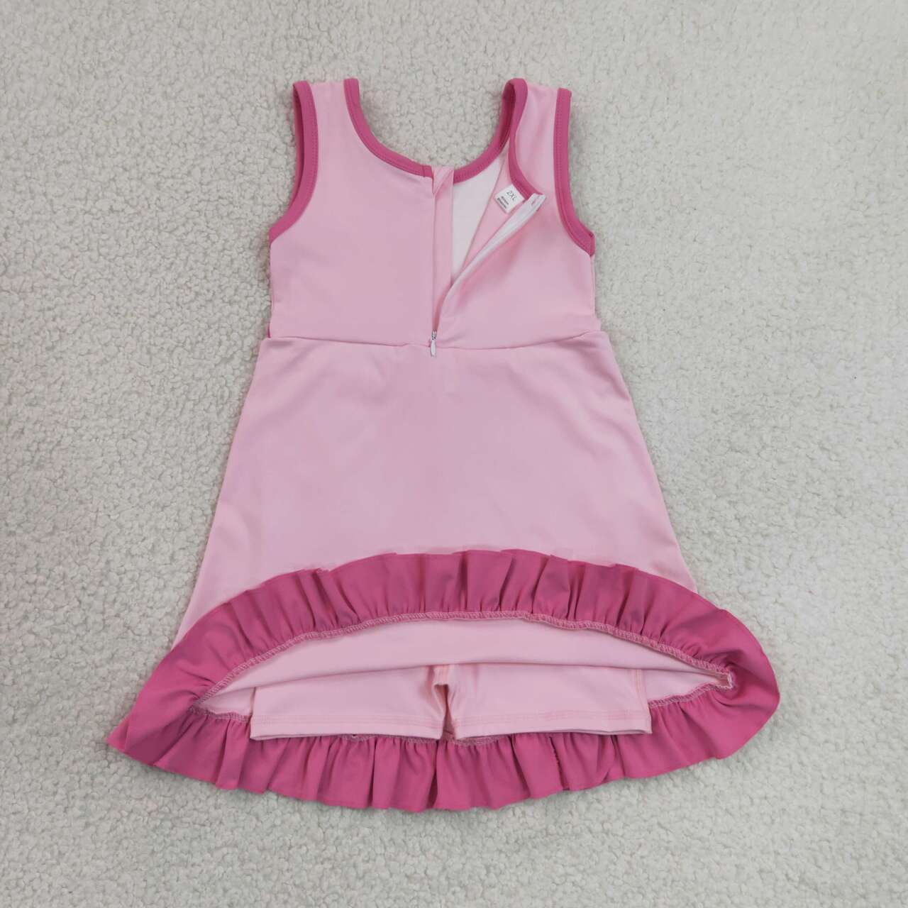 Hot pink color girls summer yoga dress