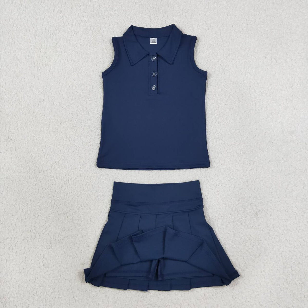 Baby girls navy top matching skirt active wear athletic summer clothes