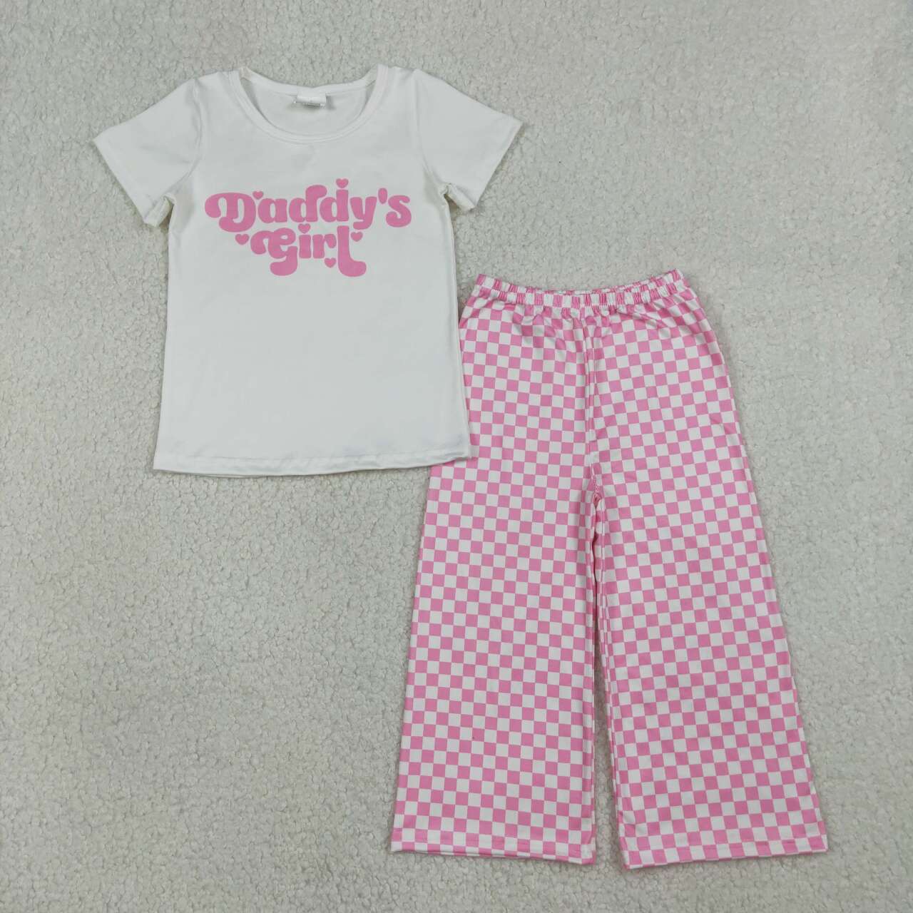 Daddys girl top plaid pants kids girls outfit