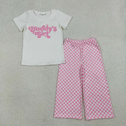 Daddys girl top plaid pants kids girls outfit