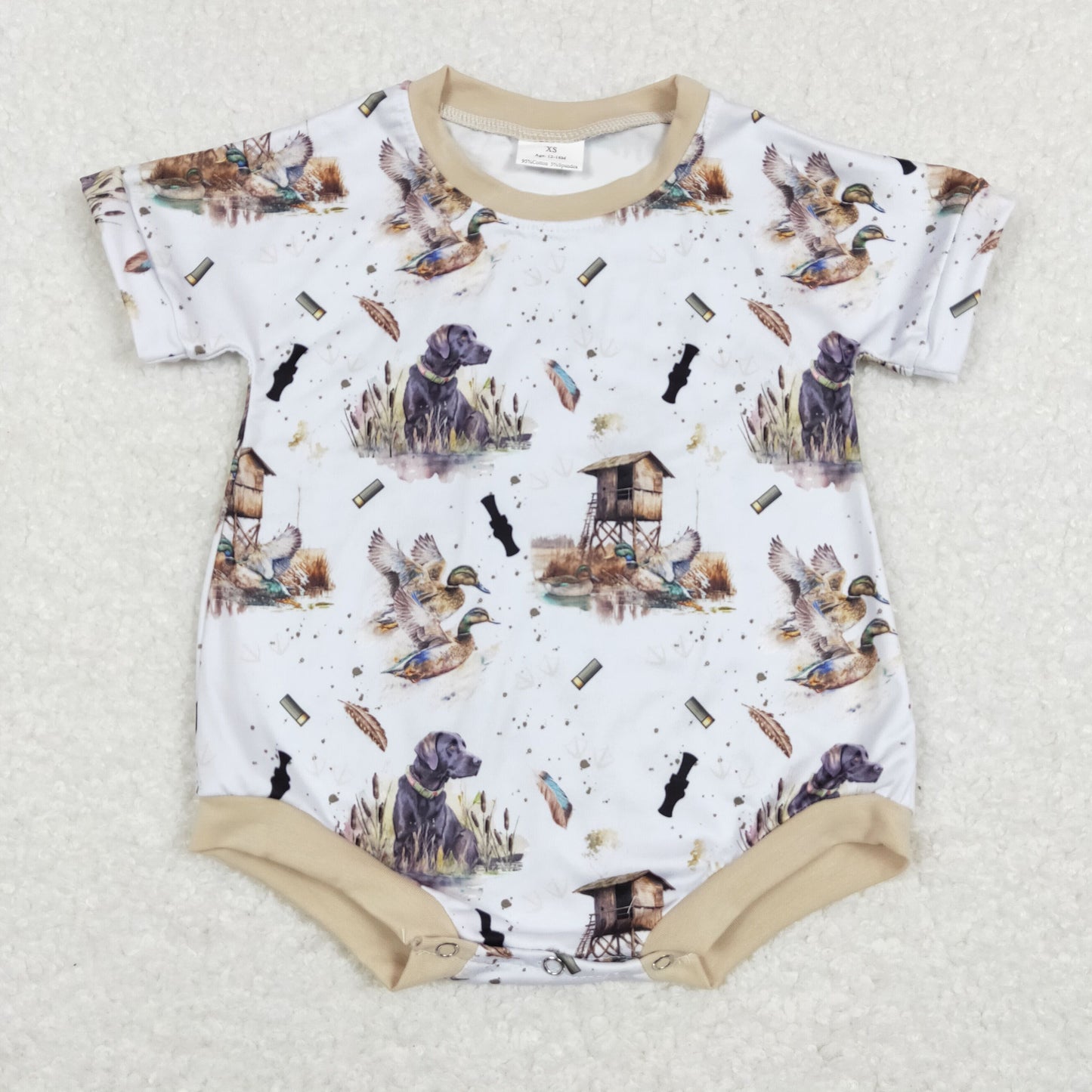 mallard duck baby boy short sleeve romper