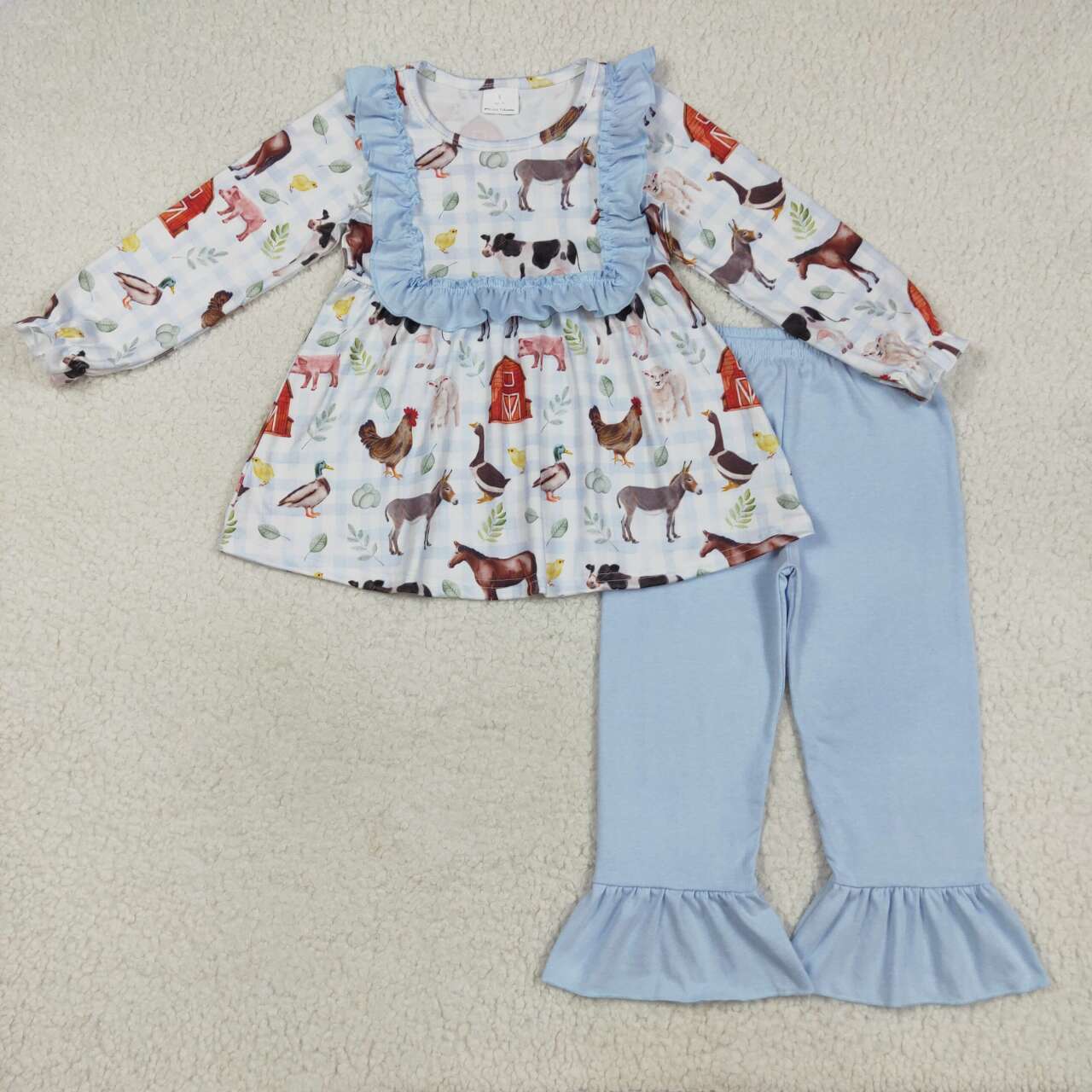 Toddle girls farm animal long sleeve outfit