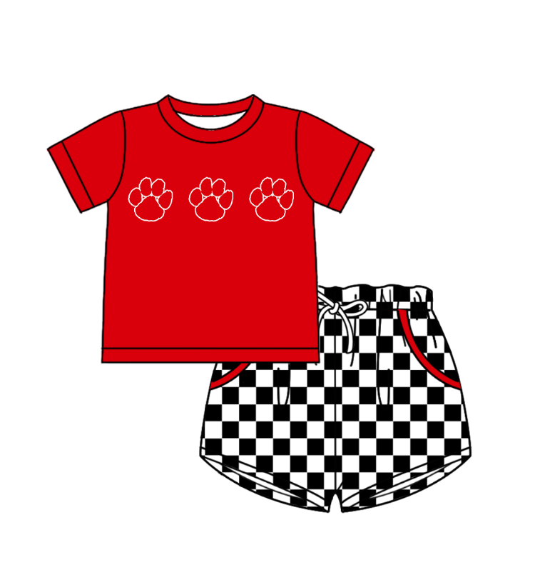 Custom team top matching shorts boy summer outfit
