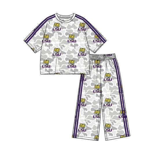 Toddle kids custom louisiana team design girl long sleeve clothes wholesale price