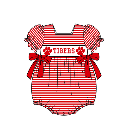 Custom collegiate team design toddle girl summer romper
