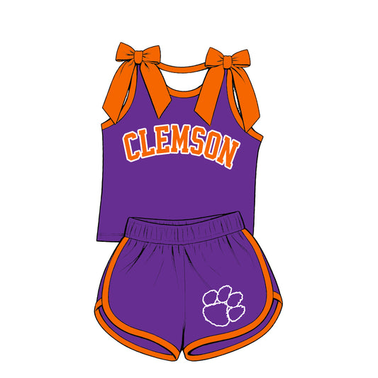Custom team top matching shorts girl summer outfit wholesale factory price