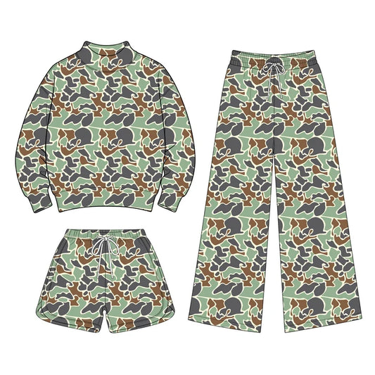 Toddle kids girls custom camo design long sleeve matching outfit