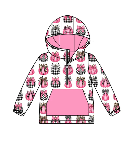 Kids fall pumpkin long sleeve hoodie top