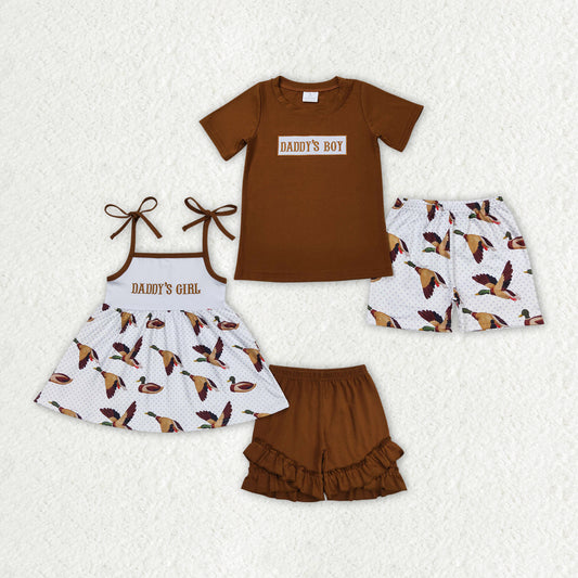 sister brother mallard duck shorts fathers day outfit