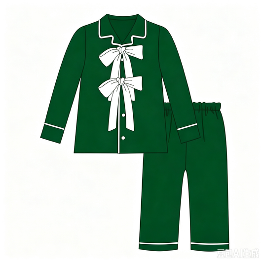 Christmas design kids long sleeve pajama set wholesal factory price
