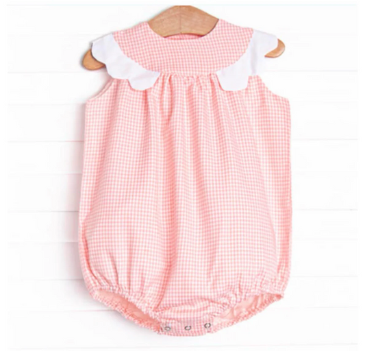toddle baby girl pink plaid romper