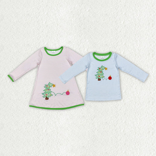 Sister brother Embroidery Christmas tree fall winter clothes